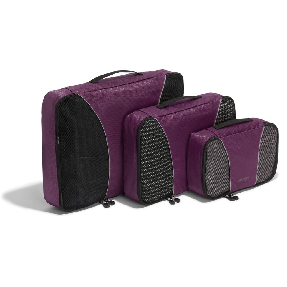 eBags Classic 3 Piece Set Packing Cubes Color Eggplant NWT